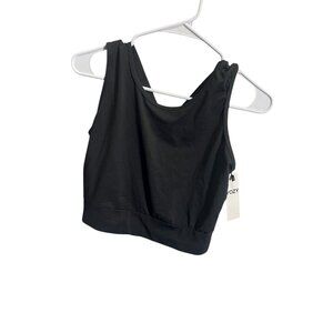 Yozy Womens Black Workout‎ Tank Top Large Polyester Blend